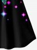 Plus Size Glitter Feather Moon Print Cami Top (Adjustable Shoulder Strap) -  