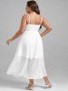 Plus Size Lace and Chiffon Ruffled Crisscross Maxi Sleeveless Wedding Dress -  