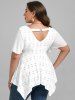 Haut Broderie Anglaise à Ourlet Mouchoir Dentelle de Grande Taille - Blanc 4X | US 26-28