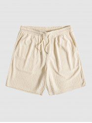 Short de Survêtement en Tissu Eponge et Jacquard à Cordon - café lumière L
