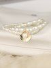 2Pcs Vintage Faux Baroque Pearl Anklet -  