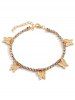 Butterfly Rhinestone Box Chain Anklet -  