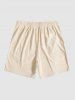 Jacquard Terry Cloth Textured Drawstring Sweat Shorts -  