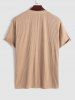 Solid Color Ribbed Textured Short Sleeves T-shirt -  