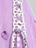 Plus Size Lace-up Mesh Butterfly Lace Trim Tank Top -  