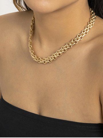 Chunky Chain Choker Necklace - GOLDEN