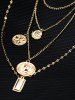 Collier avec Pendentif en Forme de Pièce Bijou Multicolores Style Antique - d'or 