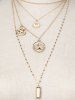 Collier avec Pendentif en Forme de Pièce Bijou Multicolores Style Antique - d'or 