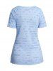Ripped Colorblock Cinched Faux Twinset T-shirt -  