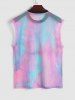 Loose Sheer Mesh Tie Dye Tank Top -  