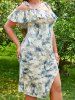 Plus Size Flounce Cold Shoulder Bodycon Asymmetric Dress -  