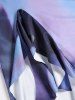 Ruffle Tie Dye Slit U Neck Midi Dress -  