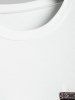 Ethnic Style Jacquard Panel Front Pocket Colorblock Two Tone T-shirt -  