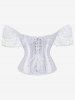 Gothic Off The Shoulder Lace Panel Lace-up Boning Corset Top -  