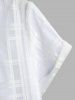 Plaid Sheer Organza Button Up Short Sleeves Party Shirt -  