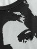 Abstract Figure Printed Vintage Short Sleeve Baby Tee -  