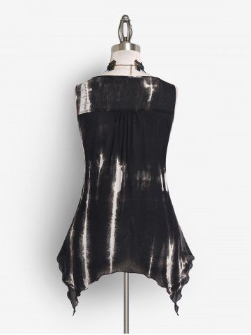 Gothic Grommet Flowers Hollow Out Lace Up Sleeveless Top