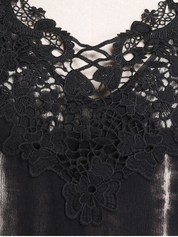 Gothic Grommet Flowers Hollow Out Lace Up Sleeveless Top