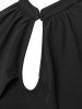 Plus Size Overlay Keyhole Open Shoulder T-shirt -  