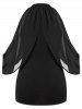 Plus Size Overlay Keyhole Open Shoulder T-shirt -  