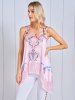 Paisley Print Fringed Asymmetric Tank Top -  