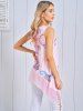 Paisley Print Fringed Asymmetric Tank Top -  
