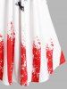 Cold Shoulder Star Striped Geometric Print Patriotic Long T Shirt -  