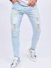 Ripped Zipper Fly Jeans -  