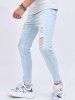 Ripped Zipper Fly Jeans -  