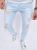 Ripped Zipper Fly Jeans -  
