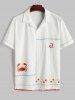Marine Life Embroidery Short Sleeves Shirt With Shorts Beach Vacation Two Piece Set -  