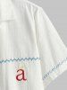 Marine Life Embroidery Short Sleeves Shirt With Shorts Beach Vacation Two Piece Set -  