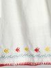 Marine Life Embroidery Short Sleeves Shirt With Shorts Beach Vacation Two Piece Set -  