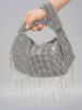 Slouchy Rhinestone Fringed Knot Evening Party Bag -  