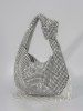 Slouchy Rhinestone Fringed Knot Evening Party Bag -  