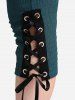 Plus Size Pockets Lace Up Textured Capri Pants -  