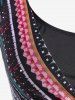 Plus Size Tie Ethnic Pattern Print Boyleg Tankini Swimsuit -  