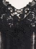 Gothic Grommet Flowers Hollow Out Lace Up Sleeveless Top -  