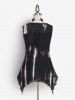 Gothic Grommet Flowers Hollow Out Lace Up Sleeveless Top -  