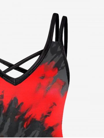 Gothic Spiral Tie Dye Crisscross Cami Dress