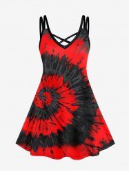 Gothic Spiral Tie Dye Crisscross Cami Dress - 1x | Us 14-16  