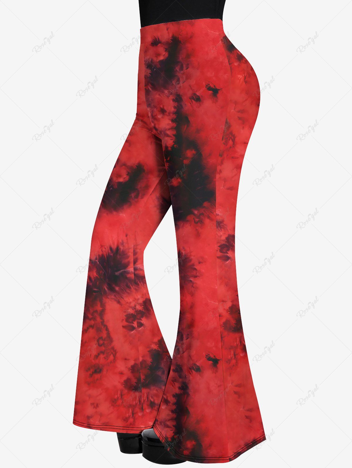 Pantalon Évasé Tie-Dye Gothique Rouge 1X | US 14-16