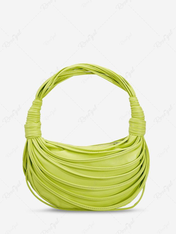 Sac Fourre-tout de Pochette Noué à Bretelle Vert Avocat 