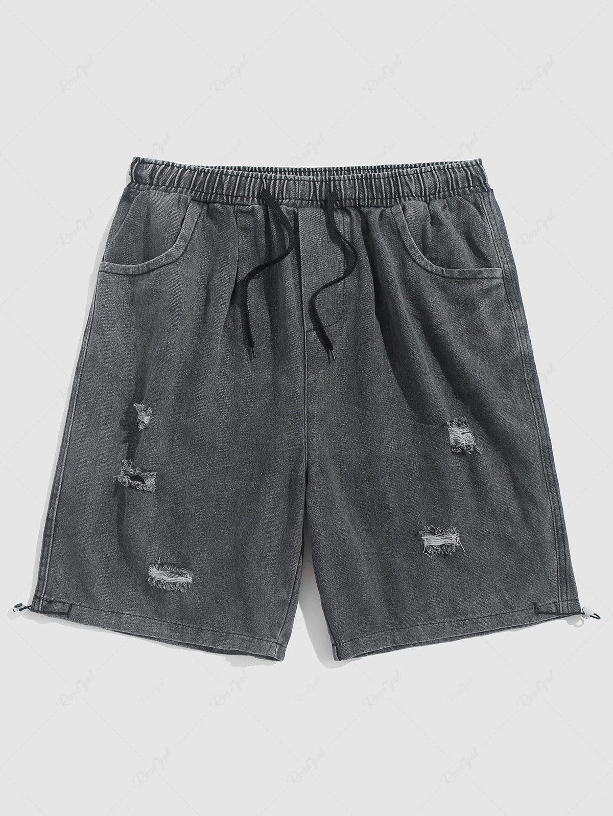 Unique Destroyed Design Denim Shorts  