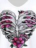 Gothic Heart Skeleton Flower Print Cami Top (Adjustable Shoulder Strap) -  