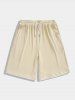 Color Spliced Iced Silk Textured Short Sleeves T-shirt and Shorts Set -  