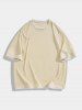 Color Spliced Iced Silk Textured Short Sleeves T-shirt and Shorts Set -  
