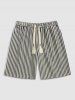 Vertical Striped Pattern Casual Shorts -  