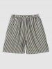 Vertical Striped Pattern Casual Shorts -  