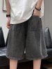 Destroyed Design Denim Shorts -  